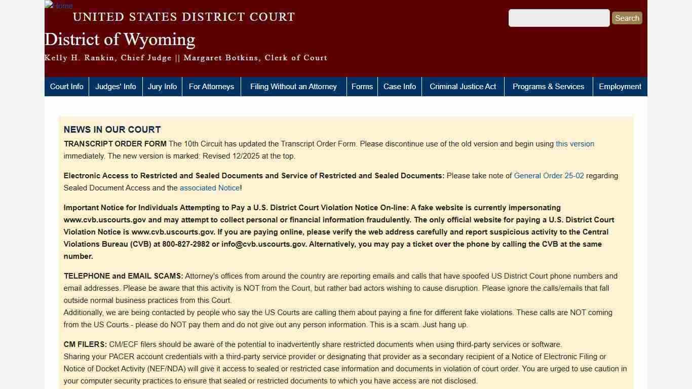 District of Wyoming | United States District Court